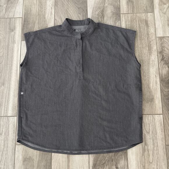 FIGS Scrub Top Gray Size Large Technical Collection Rafaela Oversized - Picture 1 of 9